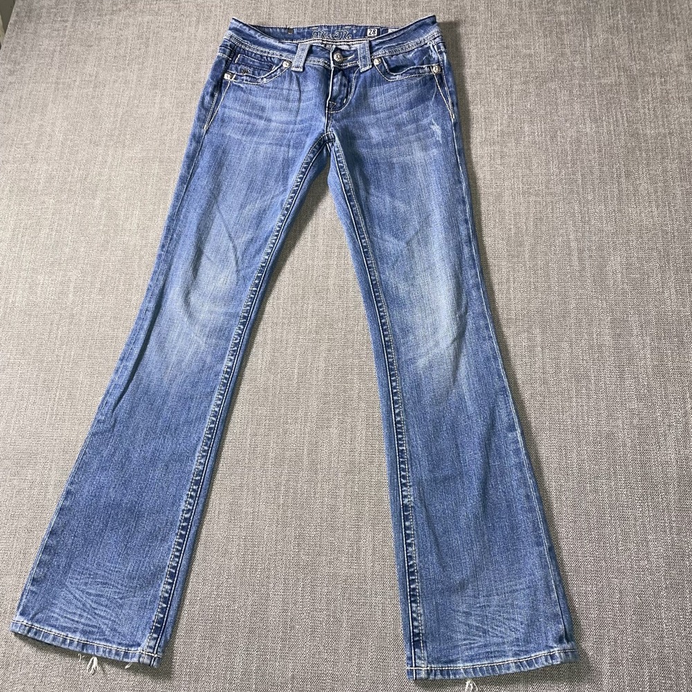 Miss Me Bootcut Jeans Womens 28 Blue Denim Medium Wash Embroidered Everyday Wear